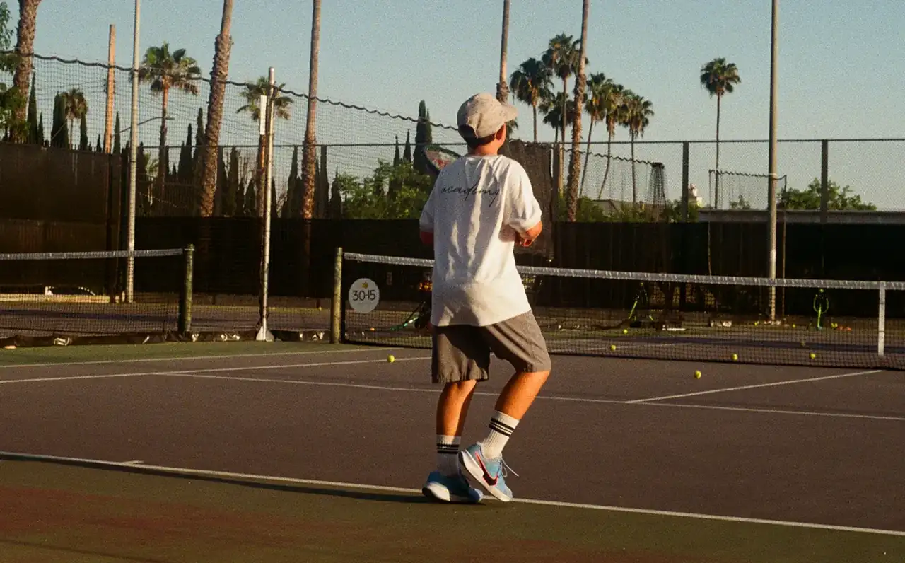 Tennis player training at the academy's Glendale courts